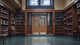 复古风格的静谧图书馆空间