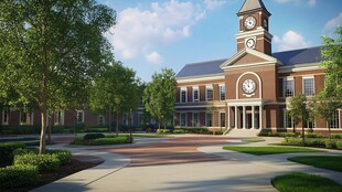 美式校园建筑风光