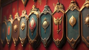 华丽盾牌装饰墙面艺术