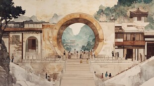 中式园林景观古风建筑