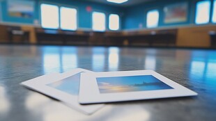 桌面上的两张风景照片