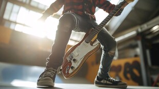 激情弹吉他的酷炫瞬间