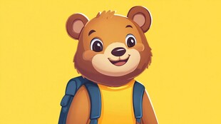 背着书包的可爱小熊