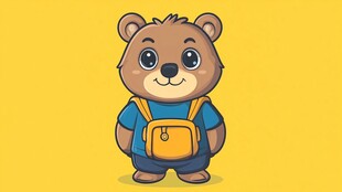 背着书包的可爱小熊