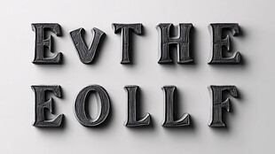 复古金属质感英文字母展示