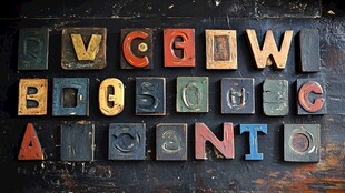 复古活字印刷字母展示