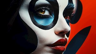 夸张妆容的艺术女性形象