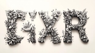 花卉装饰字母艺术造型