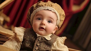 复古装扮可爱宝宝萌态