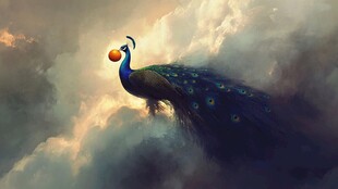 云中孔雀衔金果