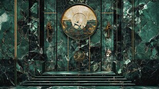 奢华绿宝石风格的神秘空间