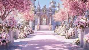 梦幻樱花城堡浪漫花径