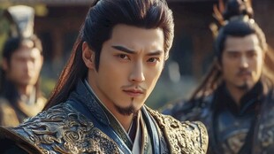 古装英气将领凝视远方