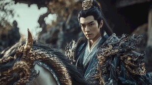 古装将军骑马英姿飒爽