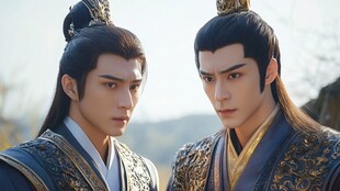 双古装男子对视尽显英气