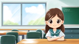 教室里的可爱女学生