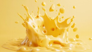 黄色奶液飞溅瞬间