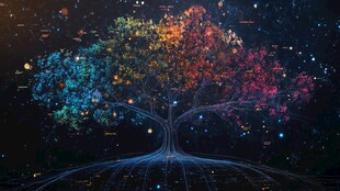 梦幻数字之树闪耀科技光芒