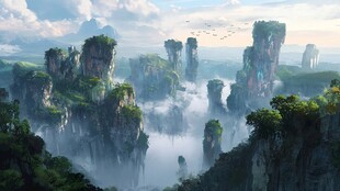 梦幻仙侠风奇峰云海景观