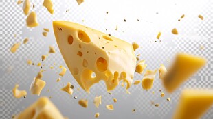 飞散的孔洞奶酪块