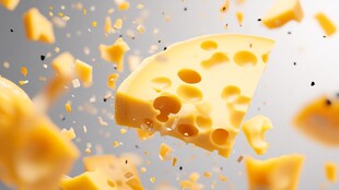 飞溅的美味多孔奶酪