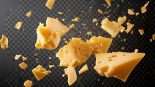 飞散的美味奶酪块