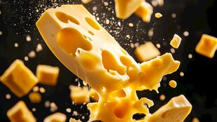 飞散的美味奶酪块