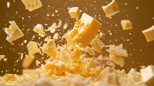 奶酪飞溅的美味瞬间