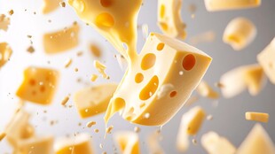 飞溅的美味多孔奶酪