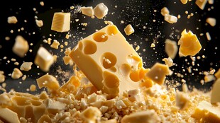 奶酪飞溅 诱人美味瞬间