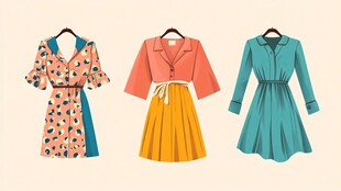 三款时尚女士连衣裙展示