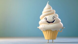 可爱卡通冰淇淋开心登场