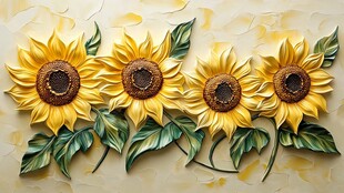 立体向日葵墙面装饰画
