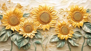 立体浮雕向日葵墙面装饰
