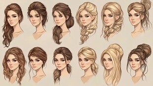 多样女性发型设计展示