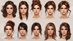 多样女性发型展示