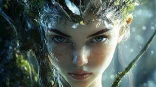 森林精灵少女的奇幻面容