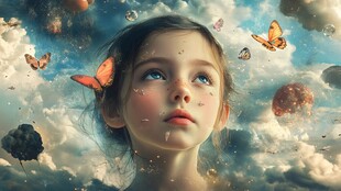 梦幻女孩与飞舞蝴蝶的遐想
