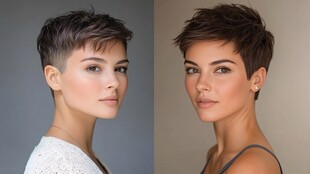 两款时尚超短发女性造型