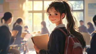 教室里的青春少女