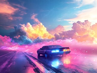 梦幻公路上的炫酷汽车之旅