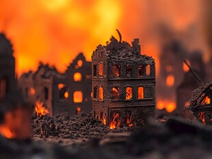 战火中的残垣断壁