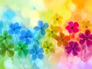 缤纷多彩花卉梦幻背景图