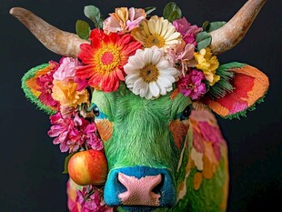 花饰彩牛 独特艺术造型