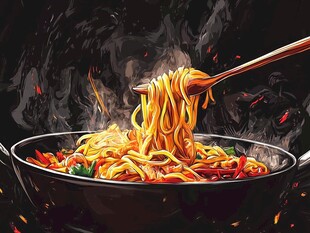 热气腾腾的美味炒面