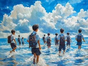 少年踏浪前行的青春之旅