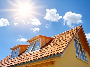 阳光照耀下的温馨屋顶