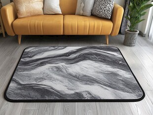 现代风客厅的大理石纹地毯