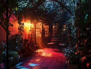 梦幻庭院的光影静谧时刻