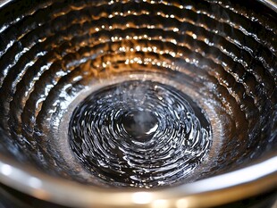 锅中沸水泛起层层涟漪